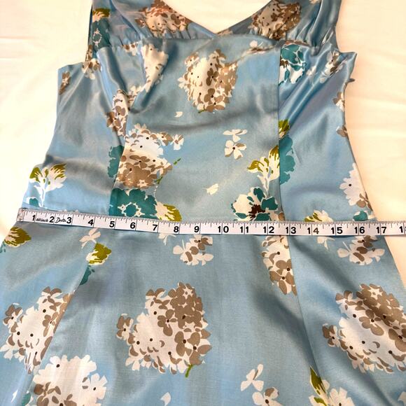 Pendleton Wms Sz 8 Blue Floral Print Silk Blend Midi Dress Fairycore Feminine - Picture 13 of 16